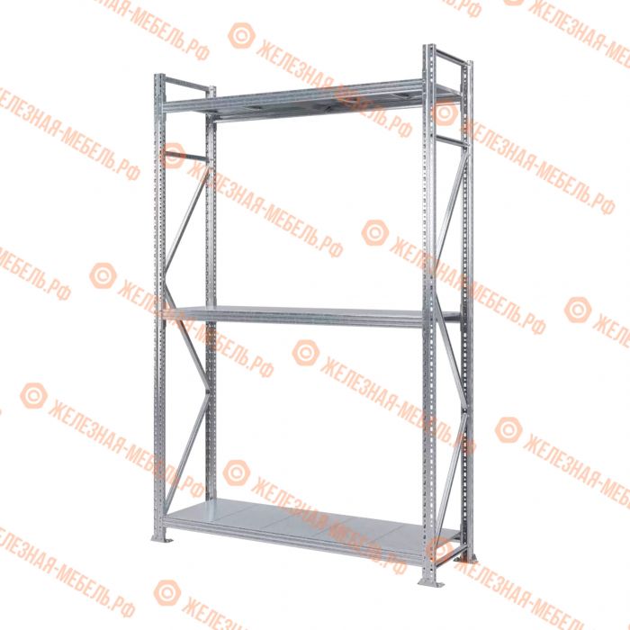 Стеллаж MS Pro Z 2500х1500х500 (3 яруса со сплошным настилом)