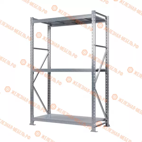 Стеллаж MS Pro Z 2000х1200х600 (3 яруса со сплошным настилом)