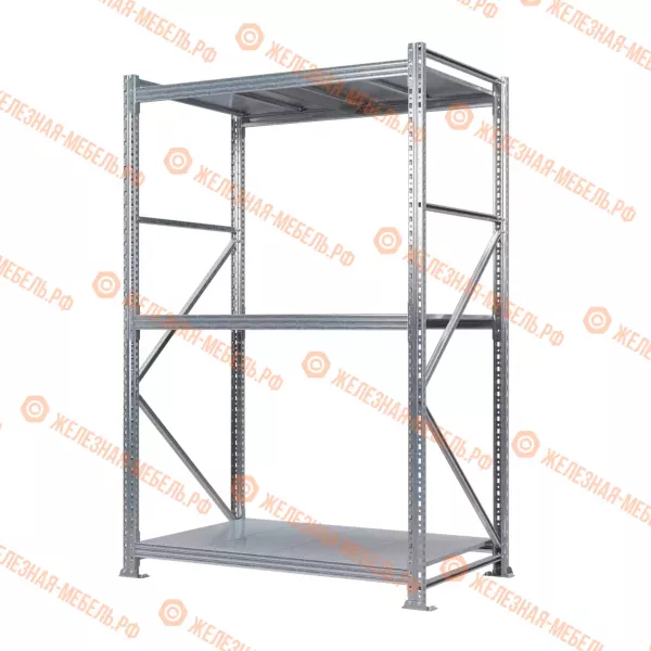 Стеллаж MS Pro Z 2000х1200х800 (3 яруса со сплошным настилом)