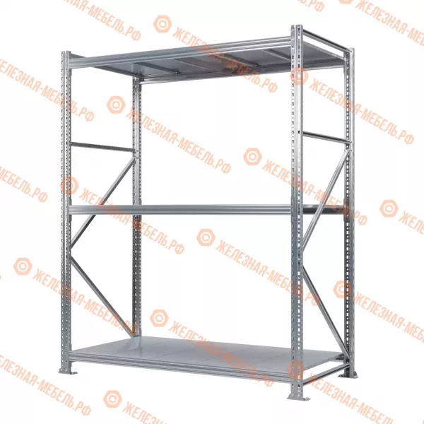 Стеллаж MS Pro Z 2000х1500х800 (3 яруса со сплошным настилом)