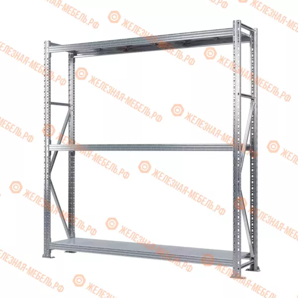 Стеллаж MS Pro Z 2000х1800х400 (3 яруса со сплошным настилом)