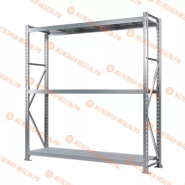 Стеллаж MS Pro Z 2000х1800х500 (3 яруса со сплошным настилом)