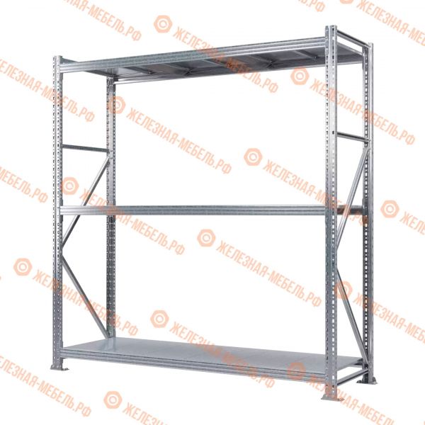 Стеллаж MS Pro Z 2000х1800х600 (3 яруса со сплошным настилом)