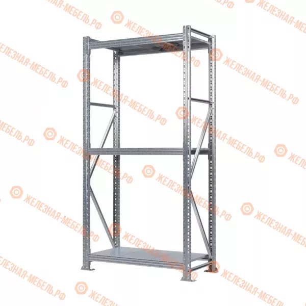 Стеллаж MS Pro Z 2000х900х500 (3 яруса со сплошным настилом)