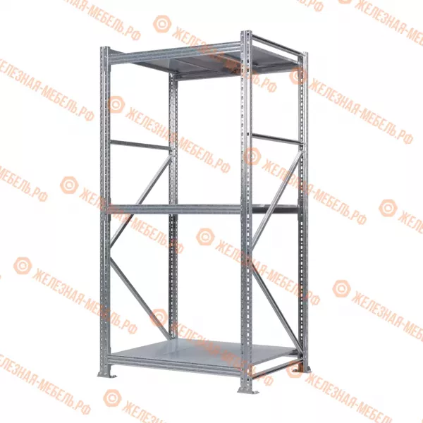 Стеллаж MS Pro Z 2000х900х800 (3 яруса со сплошным настилом)