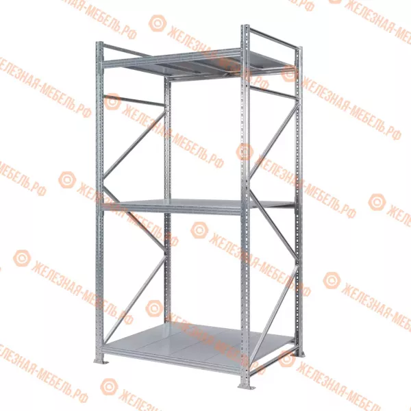 Стеллаж MS Pro Z 2500х1200х1000 (3 яруса со сплошным настилом)