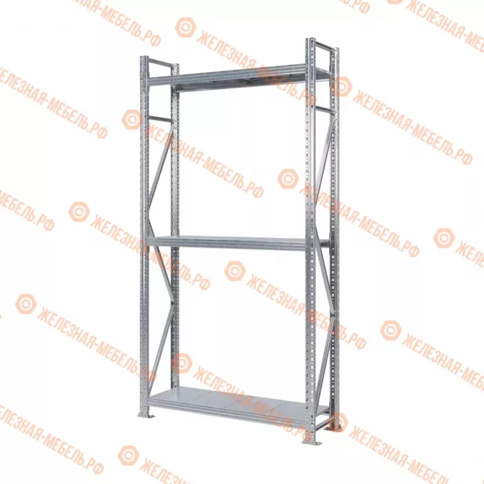 Стеллаж MS Pro Z 2500х1200х400 (3 яруса со сплошным настилом)