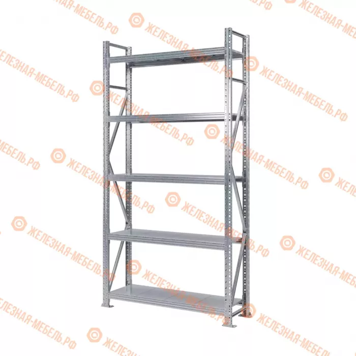 Стеллаж MS Pro Z 2500х1200х400 (5 ярусов со сплошным настилом)