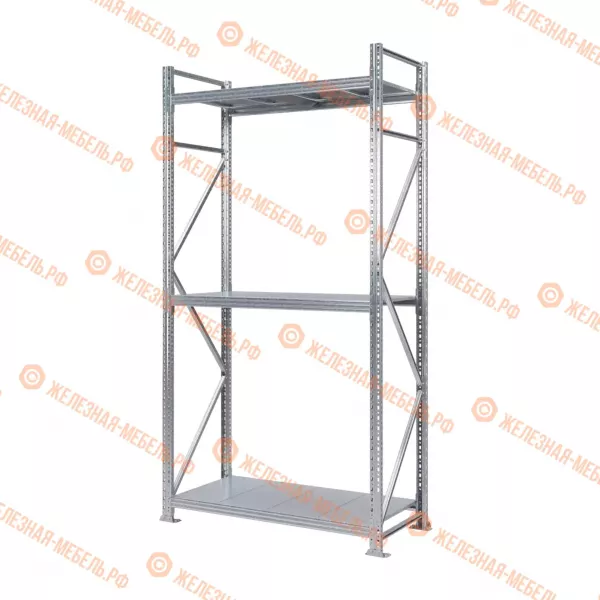 Стеллаж MS Pro Z 2500х1200х600 (3 яруса со сплошным настилом)
