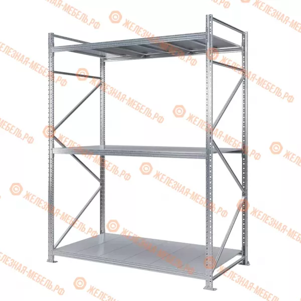 Стеллаж MS Pro Z 2500х1800х1000 (3 яруса со сплошным настилом)