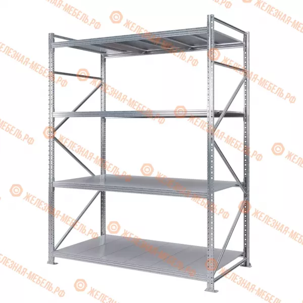 Стеллаж MS Pro Z 2500х1800х1000 (4 яруса со сплошным настилом)
