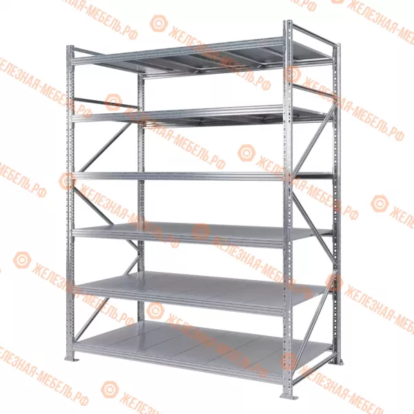 Стеллаж MS Pro Z 2500х1800х1000 (6 ярусов со сплошным настилом)