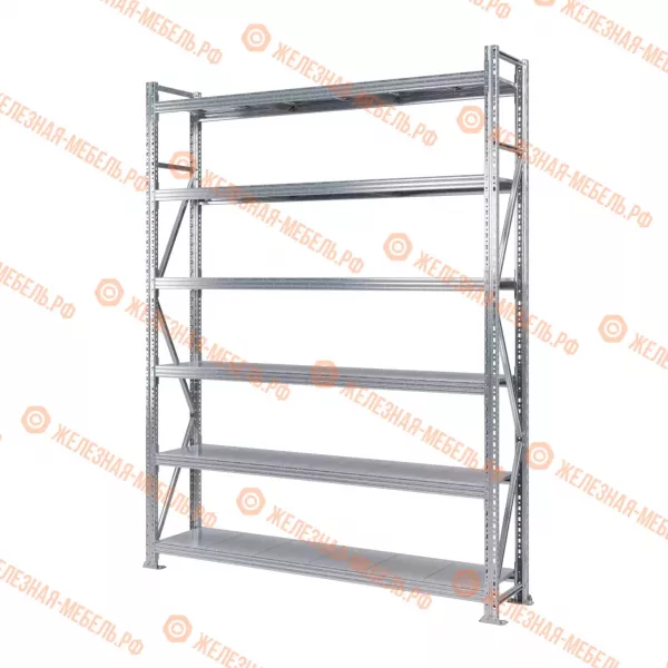 Стеллаж MS Pro Z 2500х1800х400 (6 ярусов со сплошным настилом)