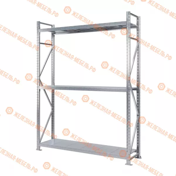 Стеллаж MS Pro Z 2500х1800х500 (3 яруса со сплошным настилом)