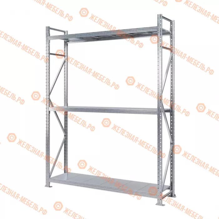 Стеллаж MS Pro Z 2500х1800х500 (3 яруса со сплошным настилом)