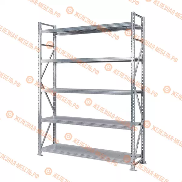 Стеллаж MS Pro Z 2500х1800х500 (5 ярусов со сплошным настилом)