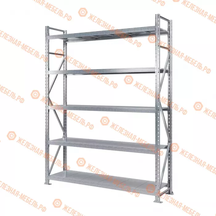 Стеллаж MS Pro Z 2500х1800х500 (5 ярусов со сплошным настилом)