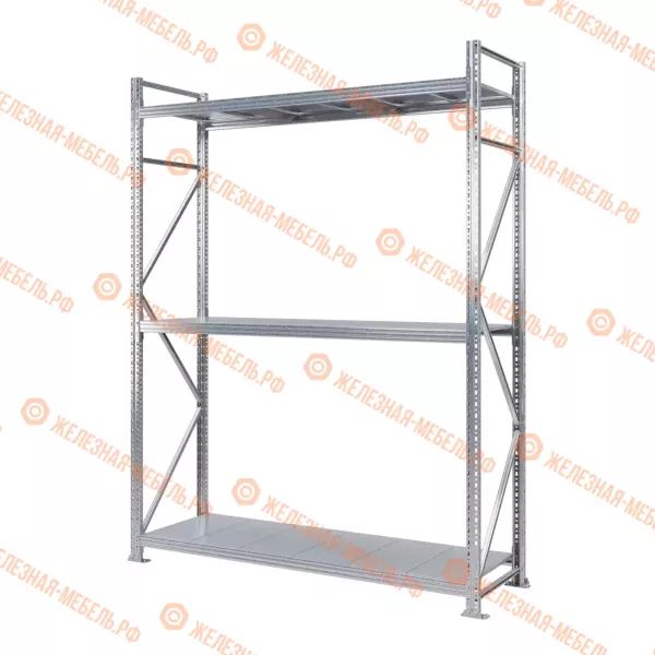 Стеллаж MS Pro Z 2500х1800х600 (3 яруса со сплошным настилом)
