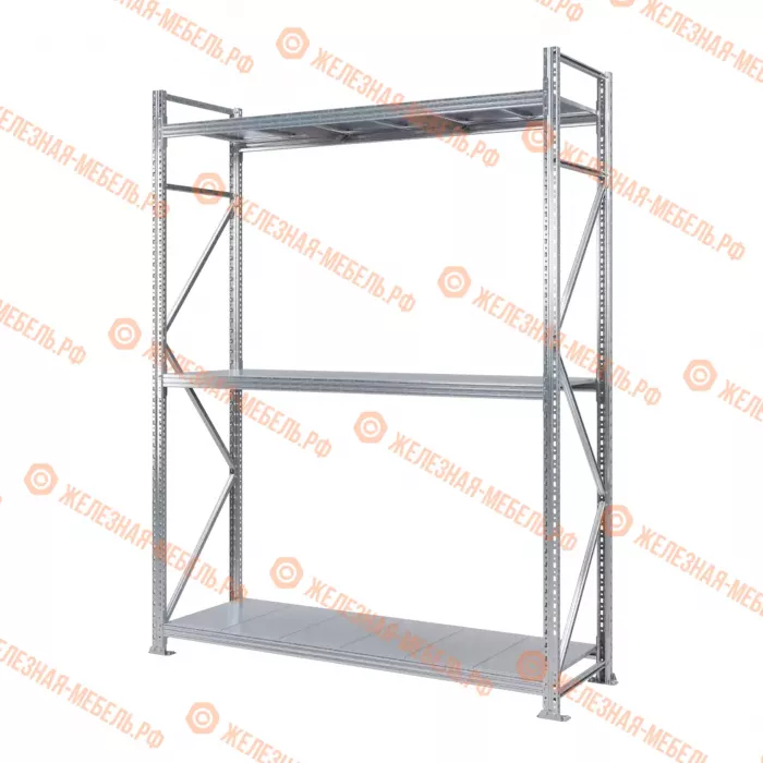 Стеллаж MS Pro Z 2500х1800х600 (3 яруса со сплошным настилом)