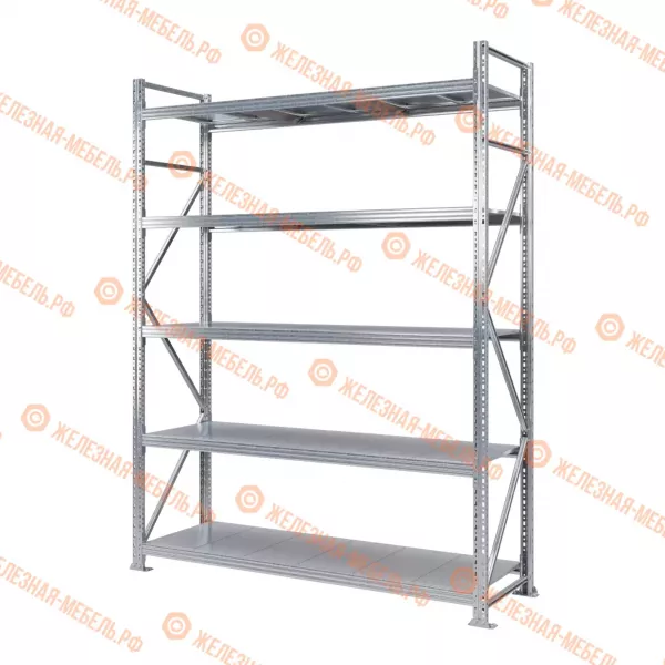 Стеллаж MS Pro Z 2500х1800х600 (5 ярусов со сплошным настилом)