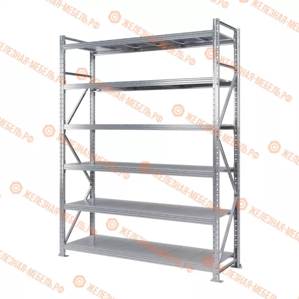 Стеллаж MS Pro Z 2500х1800х600 (6 ярусов со сплошным настилом)