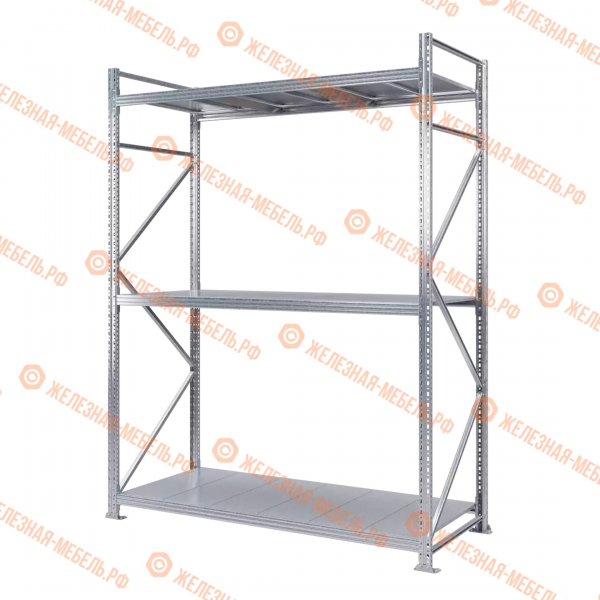 Стеллаж MS Pro Z 2500х1800х800 (3 яруса со сплошным настилом)