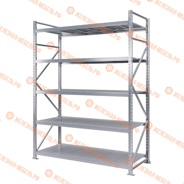 Стеллаж MS Pro Z 2500х1800х800 (5 ярусов со сплошным настилом)