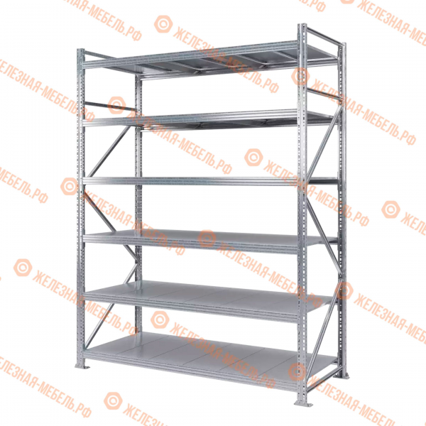 Стеллаж MS Pro Z 2500х1800х800 (6 ярусов со сплошным настилом)