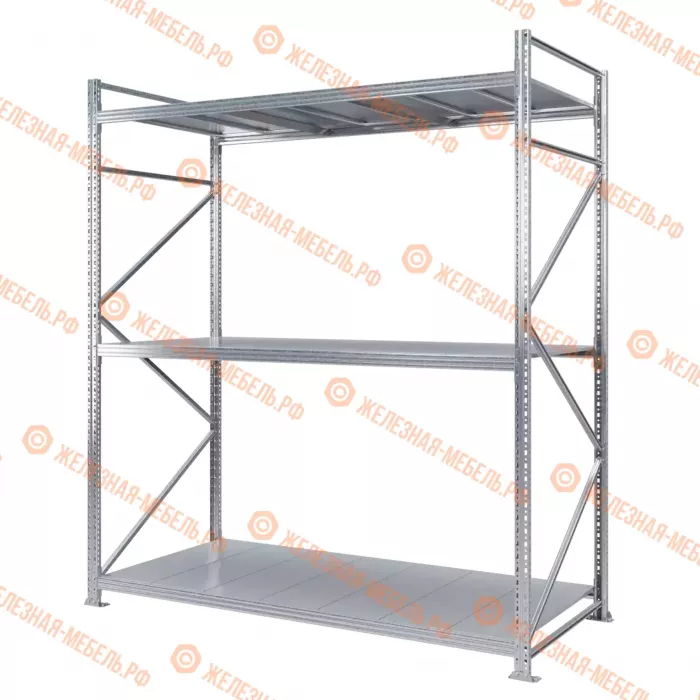 Стеллаж MS Pro Z 2500х2100х1000 (3 яруса со сплошным настилом)