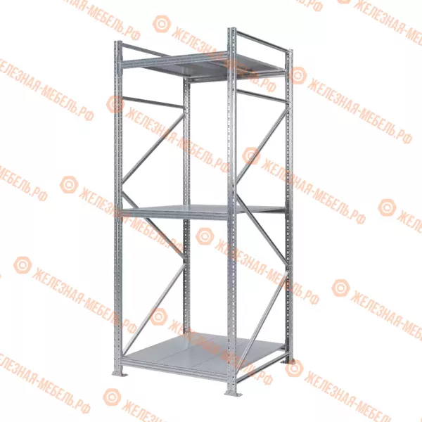 Стеллаж MS Pro Z 2500х900х1000 (3 яруса со сплошным настилом)