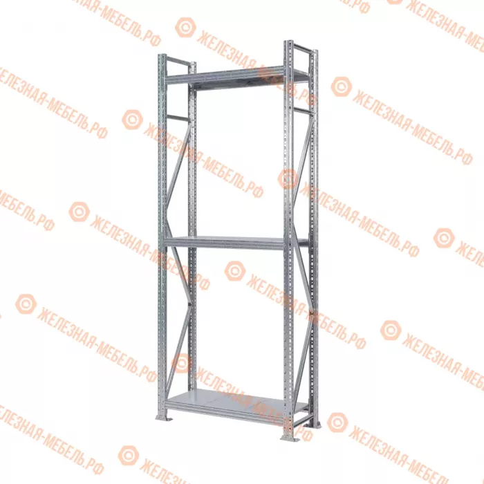 Стеллаж MS Pro Z 2500х900х400 (3 яруса со сплошным настилом)