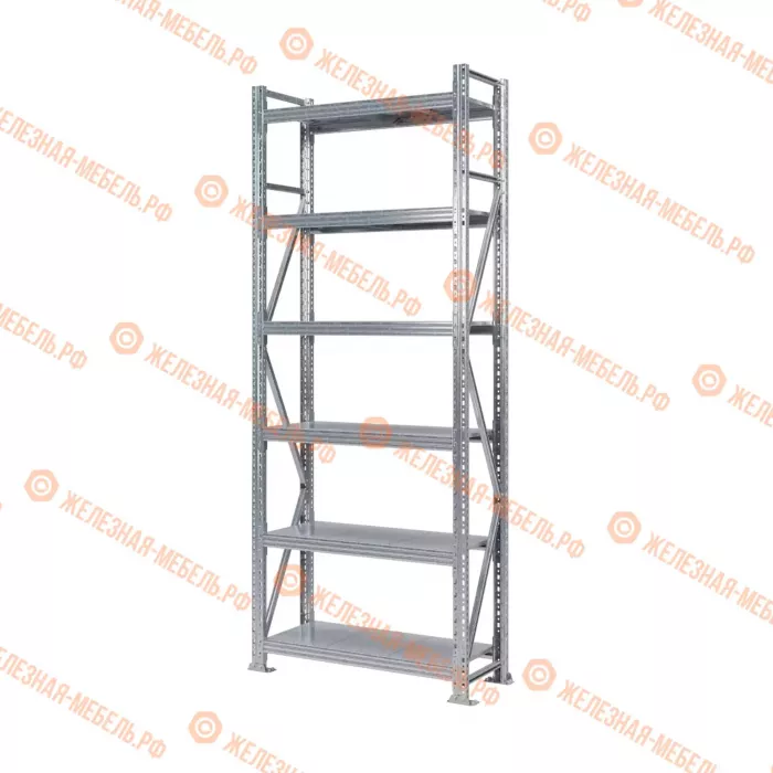 Стеллаж MS Pro Z 2500х900х400 (6 ярусов со сплошным настилом)