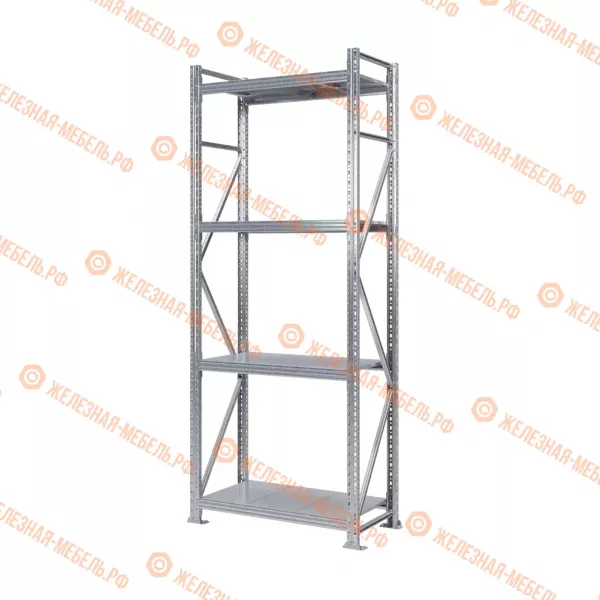 Стеллаж MS Pro Z 2500х900х500 (4 яруса со сплошным настилом)