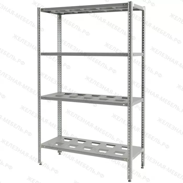 Стеллаж полочный СПЛб «Base» 1600х1000х400 с полкой-решеткой (цинк)