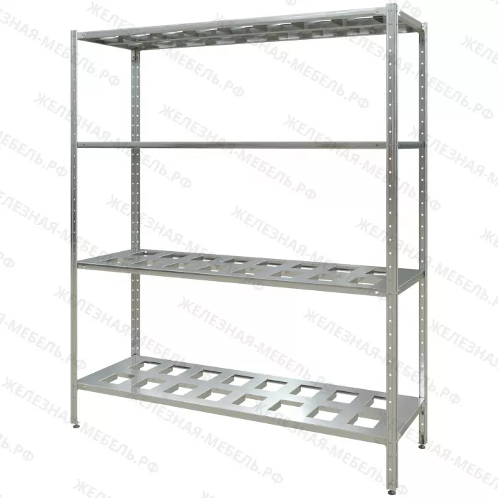Стеллаж полочный СПЛн «Norma Inox» 1800х1500х500 с полкой-решеткой (нерж.сталь)