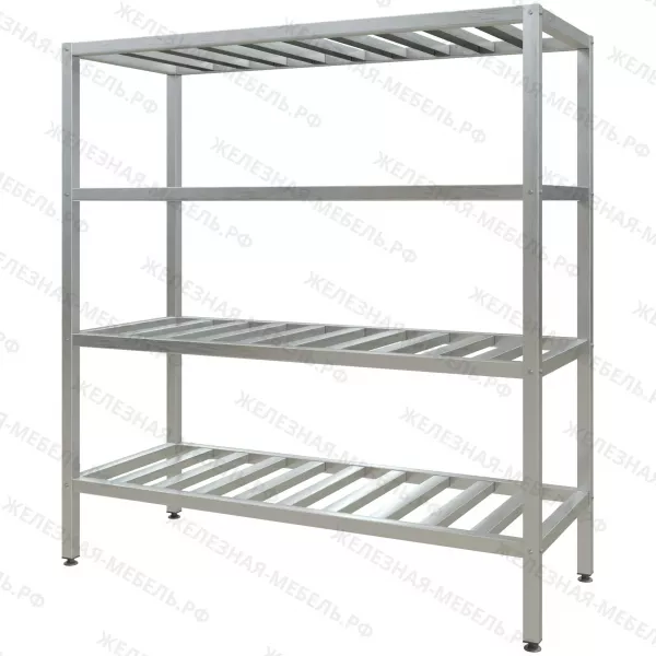 Стеллаж полочный СПЛп «Profi Inox» 1600х1500х600 с полкой-решеткой (нерж.сталь)