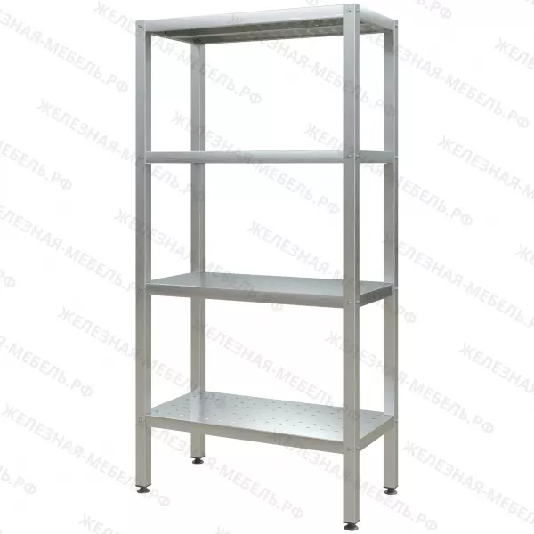 Стеллаж полочный СПЛп «Profi Inox» 1600х800х400 с перфорированной полкой (нерж.сталь)
