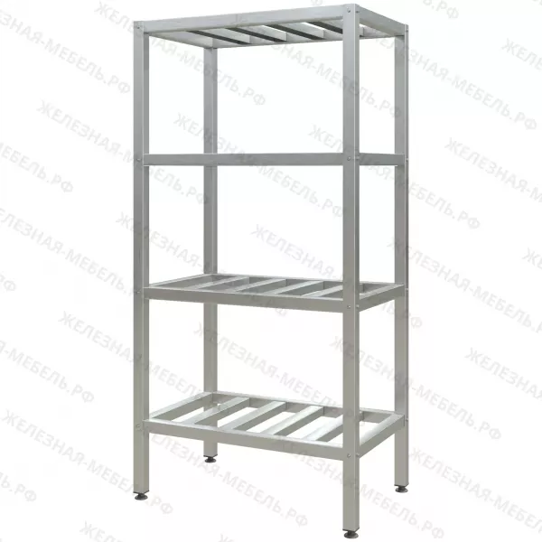 Стеллаж полочный СПЛп «Profi Inox» 1600х800х500 с полкой-решеткой (нерж.сталь)