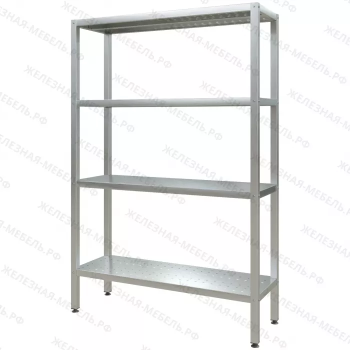 Стеллаж полочный СПЛп «Profi Inox» 1800х1200х400 с перфорированной полкой (нерж.сталь)