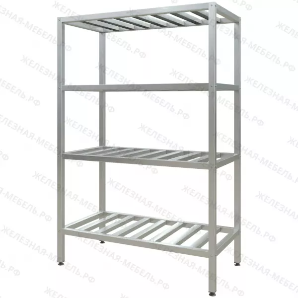 Стеллаж полочный СПЛп «Profi Inox» 1800х1200х600 с полкой-решеткой (нерж.сталь)