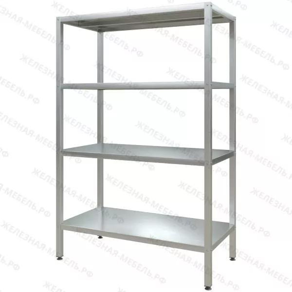 Стеллаж полочный СПЛп «Profi Inox» 1800х1200х600 со сплошной полкой (нерж.сталь)