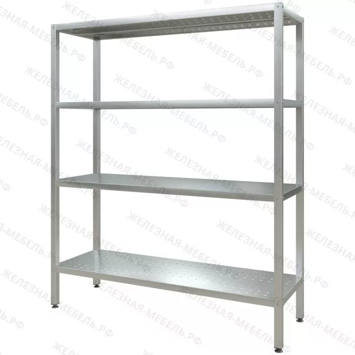 Стеллаж полочный СПЛп «Profi Inox» 1800х1500х500 с перфорированной полкой (нерж.сталь)