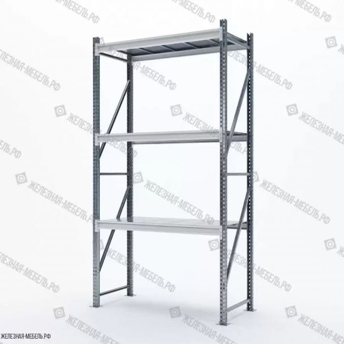 Стеллаж СФМ 2500х1250х600 (3 яруса с настилом) Цинк