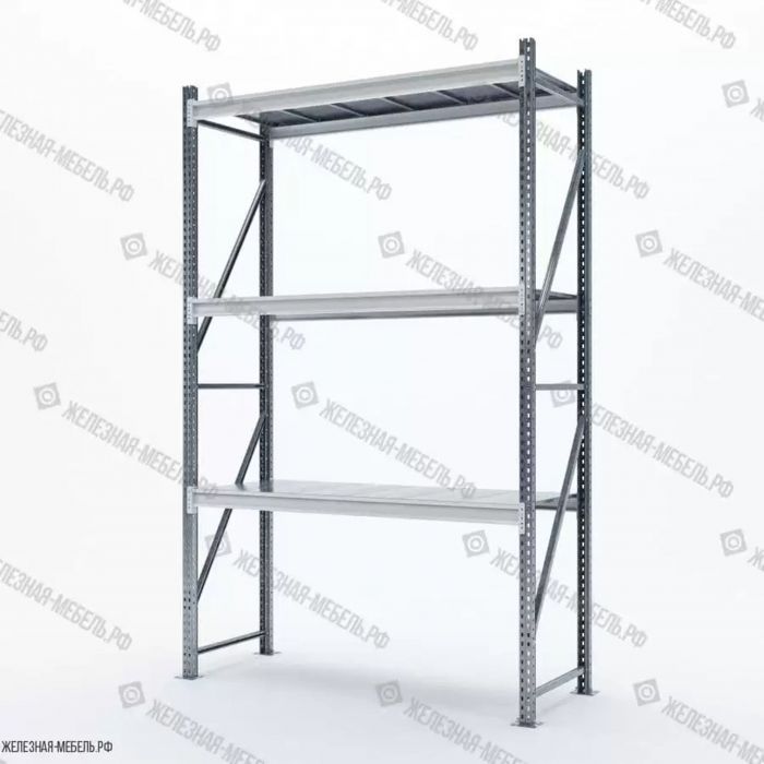 Стеллаж СФМ 2500х1500х600 (3 яруса с настилом) Цинк