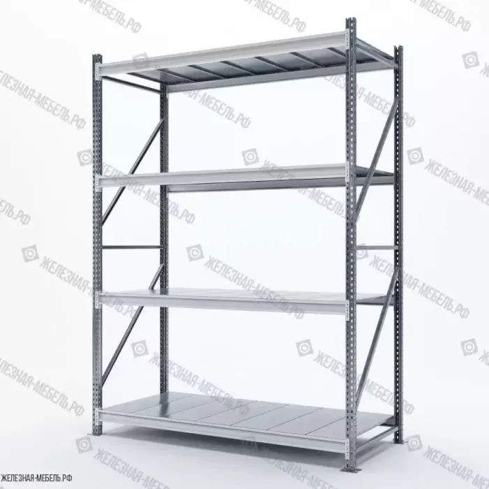 Стеллаж СФМ 2500х1750х800 (4 яруса с настилом) Цинк