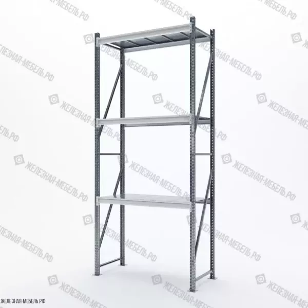 Стеллаж СФМ 3000х1250х600 (3 яруса с настилом) Цинк