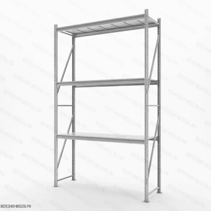 Стеллаж СФМ 3000х1750х600 (3 яруса с настилом) RAL