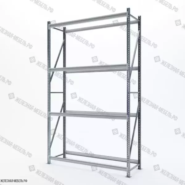 Стеллаж СФМ 3000х1750х600 (4 яруса без настила) Цинк