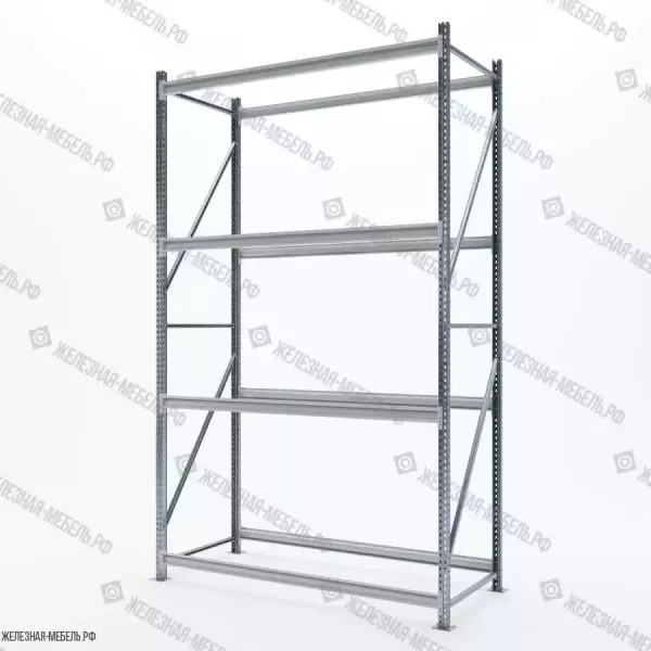 Стеллаж СФМ 3000х1750х800 (4 яруса без настила) Цинк