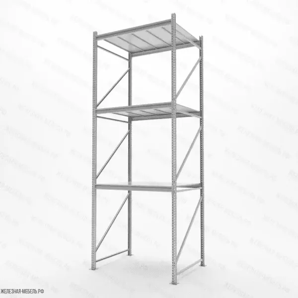 Стеллаж СФМ 3500х1250х1000 (3 яруса с настилом) RAL